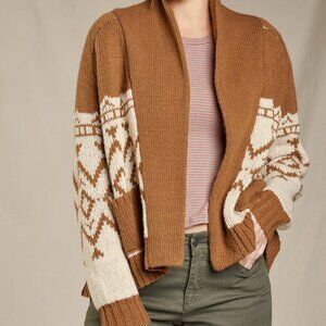 TOAD&CO - NITSA SHAWL CARDI - BROWN SUGAR HEATHER - MEDIUM